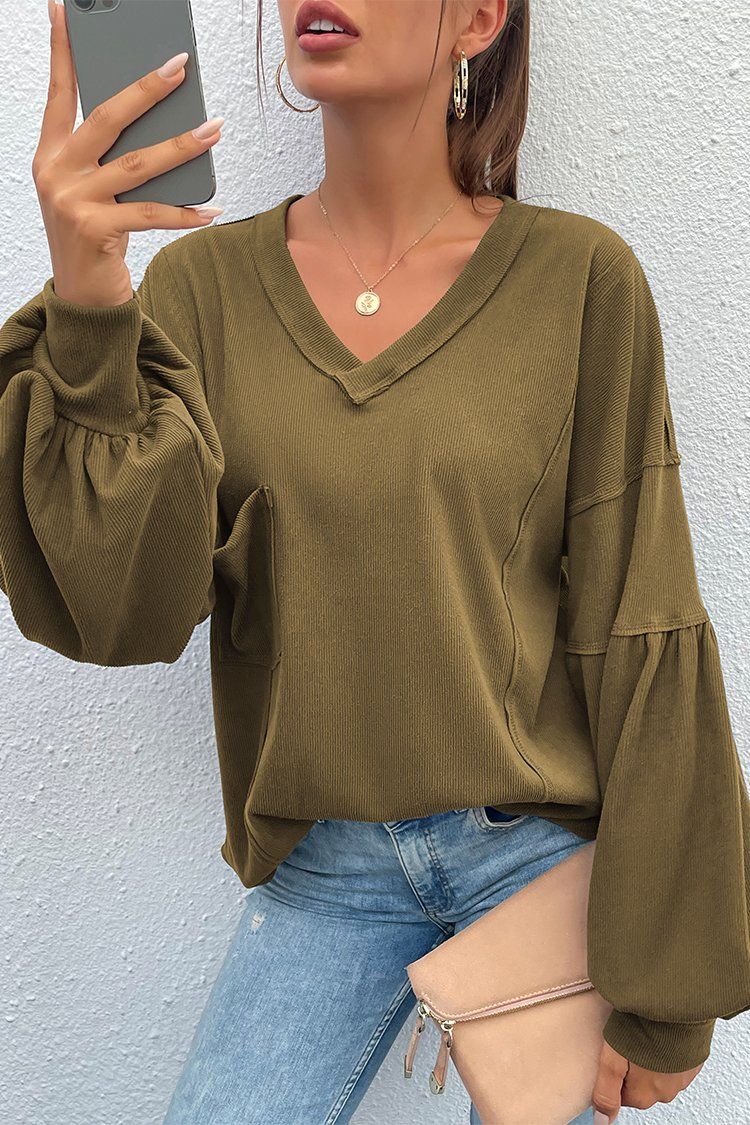 PRETTYGARDEN-Women-Casual-V-Neck-Long-Sleeve-Tunic-Tops-Solid-Loose-Fit-Side-Slit-Ribbed-Knit-Pullover-Blouses-Top-with-Pocket-PRETTYGARDEN-1627610990